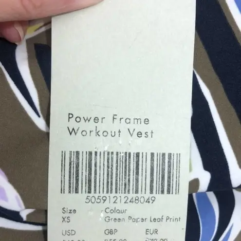 Sweaty Betty Power Frame Racerback Sports Bra in Green Paper Leaf Print XS NWT