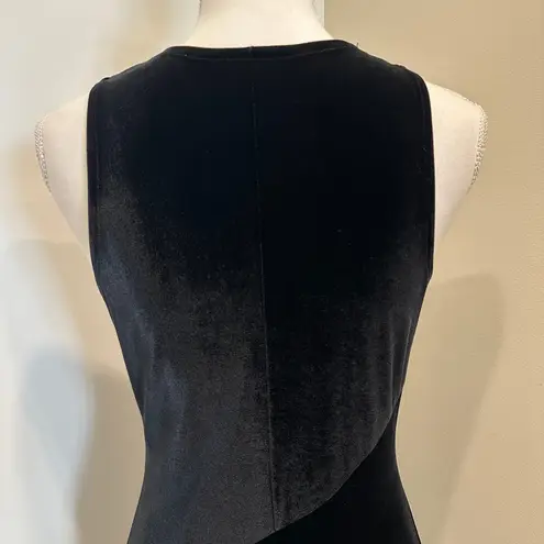 VTG Y2K 90s Marian & Maral Black Velvet Sleeveless Maxi Dress Gothic Witch Small