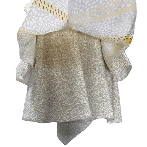 10 Crosby Derek Lam Silk Animal Print Tier Handkerchief Tank Top in Taupe/Gold Size 2