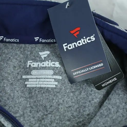 Fanatics Gray & Blue Patriots Long Sleeve Zip Up Sweater Womens Size XXL - NEW