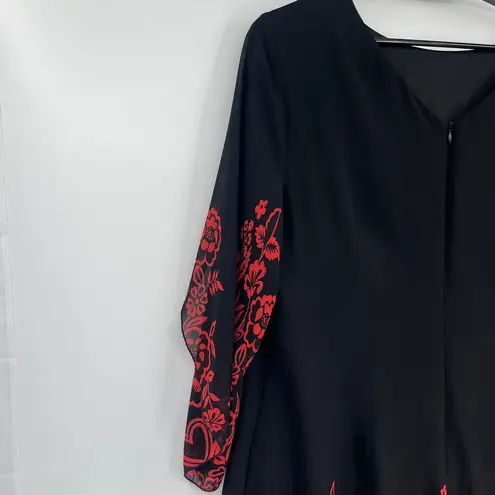 Grace Karin Floral Flutter Sleeve Dress Sz 3X A-line Holiday Valentine Chiffon