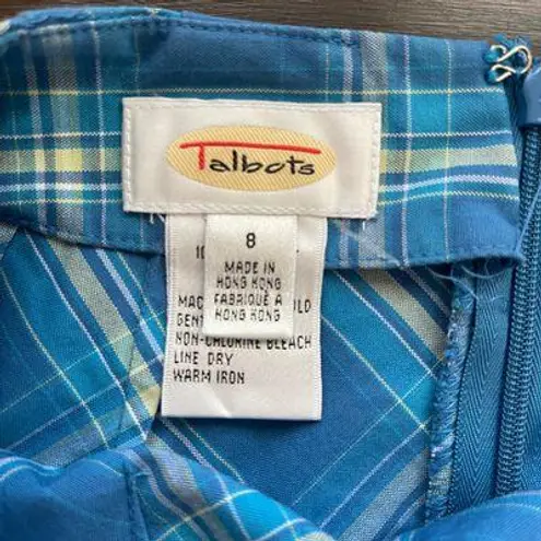 Talbots Y2K Blue Plaid Skirt 