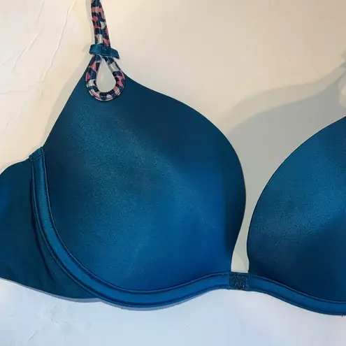 Victoria's Secret  Bra Womens 34B Teal Blue Sexy Little Things Push Up adjustable