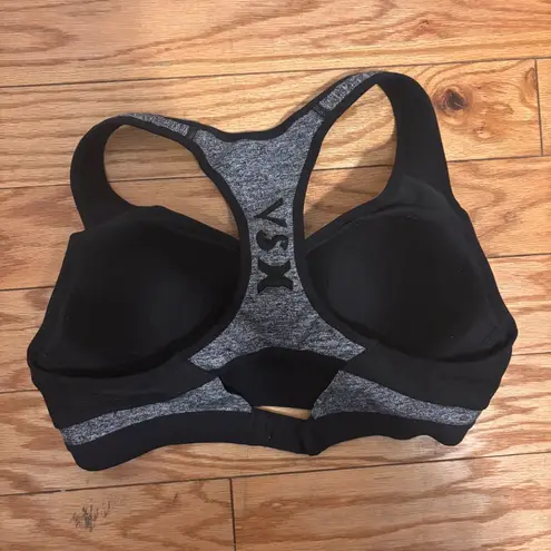 VSX Victoria’s Secret Womens Sports Bra Black Gray High Impact Athletic READ Size M
