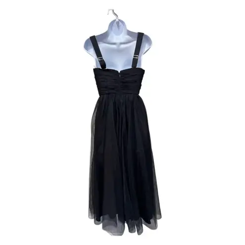 Zimmermann NWT Black Tulle Mesh Overlay Corset Maxi Dress Size 4