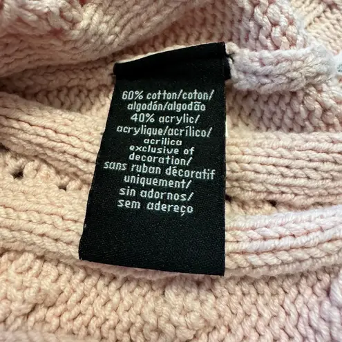 Calvin Klein Jeans Cable Knit Turtleneck Sweater, Pink, Size S Cotton Blend Pink