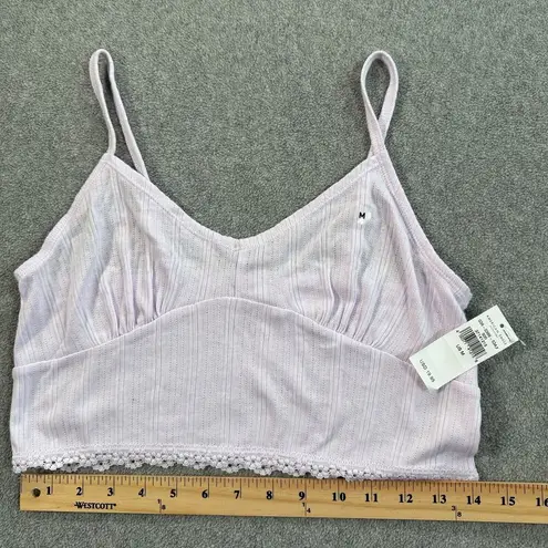 American Eagle  Lace Trim Bralette Size Medium Light Purple Knit Comfort New