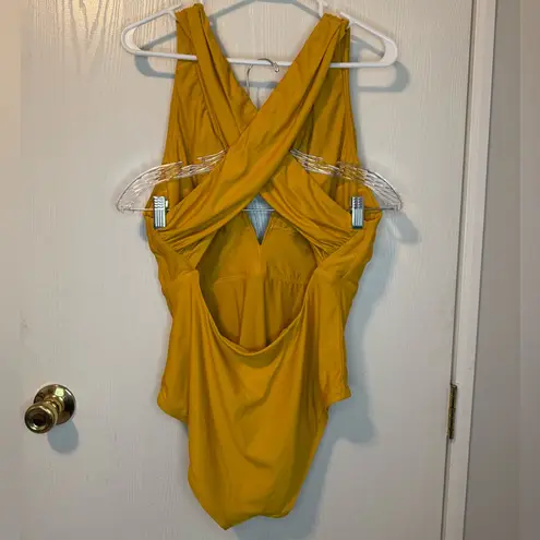 Allihop Vibrant Yellow One Piece with Plunging V