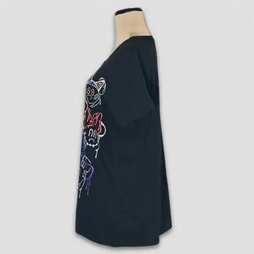 Disney  Graphic T-Shirt Puff Print Mickey Minnie Spooky Multicolor sz L