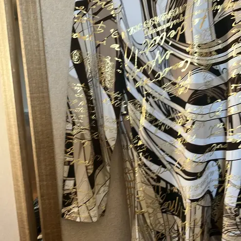 Allison Daley Gold and Black Graphic top petite xs