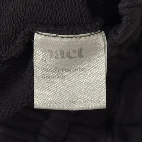 Pact Black Wide Leg Crop Sweatpants Lounge Pants Drawstring Elastic Waist L