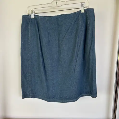 Vintage 90s Denim Mini Wrap Skirt Coastal Cowgirl Silver Heart Charms Size 14 Blue