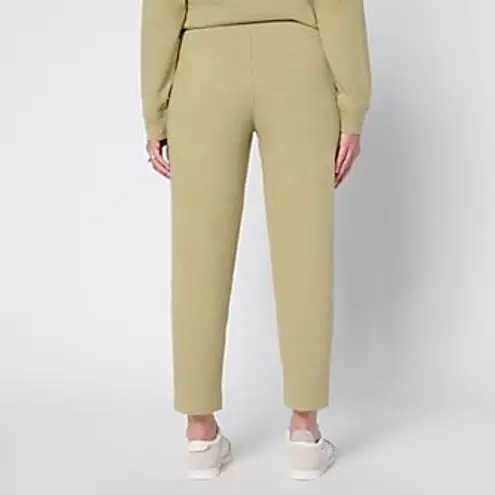 Denim & Co . Active Regular Textured Cotton Straight Leg Crop Pants Chocolate M