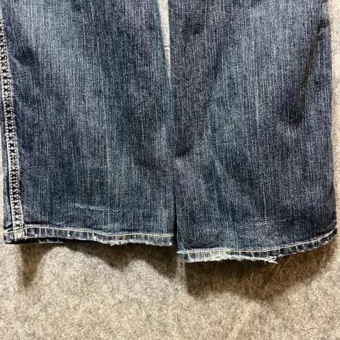 Creme Royale Flare Leg Jeans Low Rise Denim Dark Wash Women's Size 9 Blue