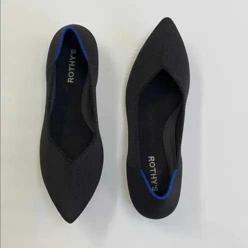 ROTHY’S The Point II Ballet Flat Pointed Toe Shoes in Black Size 9