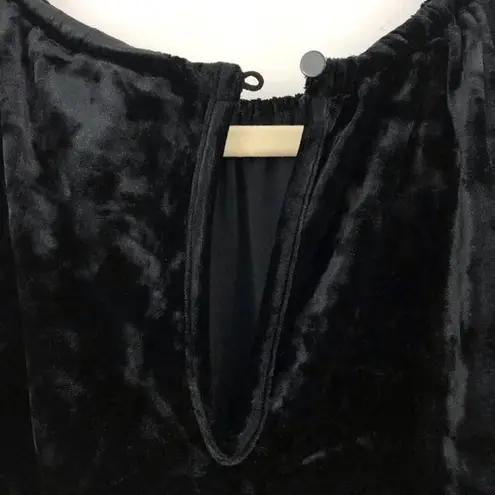 Lysse New Crushed Velvet Tassel Tie Waist Dress Sleeveless Mini Black