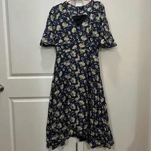 Slate + Willow Blue Painted Floral Maxi Dress Size 10 US $379