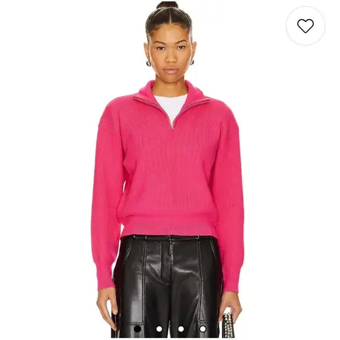 Revolve Stitches & Stripes Eva Half Zip Ribbed Sweater Sweatshirt Size XL Blue