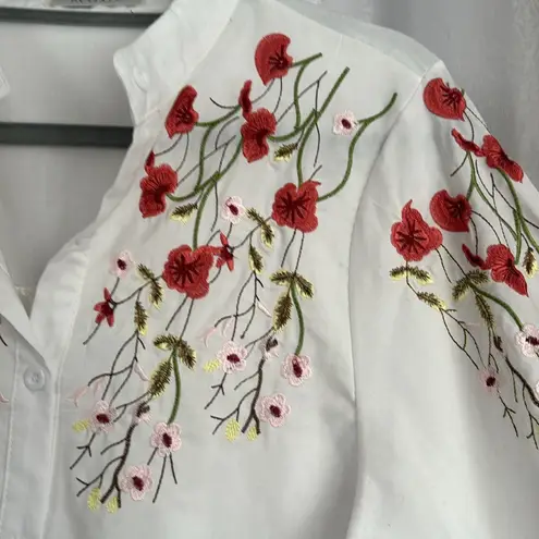 ECOATUP WHITE EMBROIDERED SHIRT SZ:XL