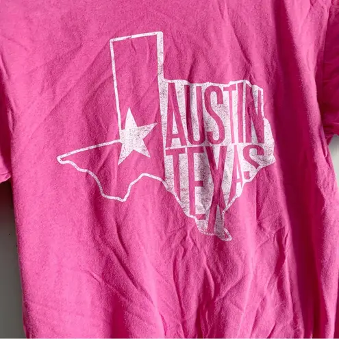 Port & Co Austin Texas Graphic Tee Pink Size Small