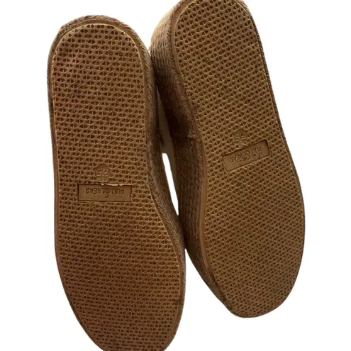 Pull&Bear Platform Espadrille Sneakers Canvas Lace Up Ivory EU 35 Size undefined