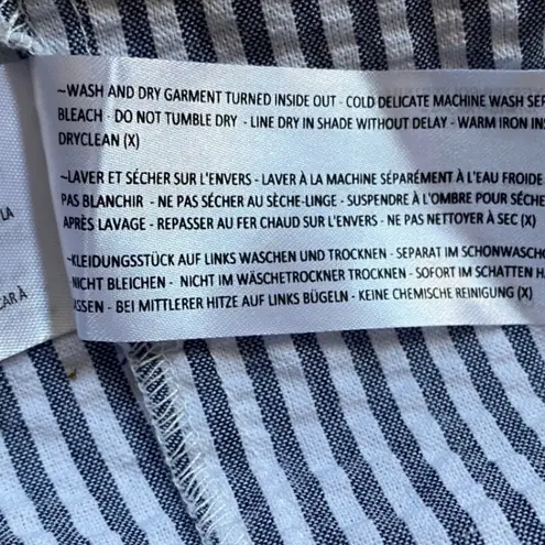 The Fifth Label Women's Anagram Stripe Ruffle Mini Skirt - Navy White M NWT