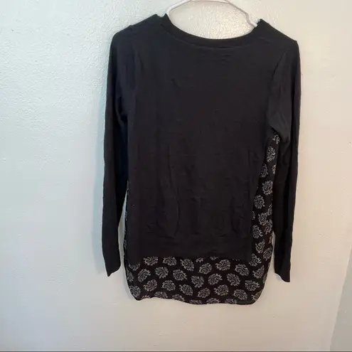 Loft  Paisley Two-In-One Sweater Dark Gray