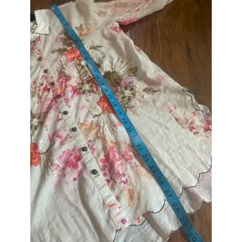 ARATTA Silent Journey Thought of You Shirt Floral FEMININE Top Blouse S Small Pink