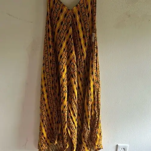 RTR KahindoKano Jumpsuit Orange/Mustard Wide Leg Sz XL 1 pc boho print Orange
