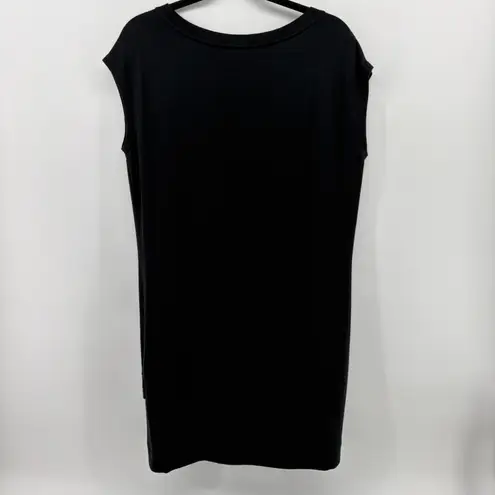Athleta  Black Sleeveless Modal Criss Cross Dress Medium Soft Stretch Asym Hem