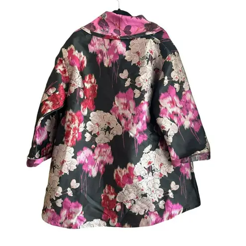 Bryn Walker Floral Marcella Jacket Coat Size Large Pink Black Oversize NWT