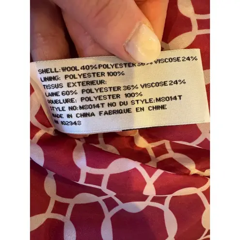 Tulle Anthropologie Coat Women Small Pink Wool Ruffle Button Front Coat Preppy