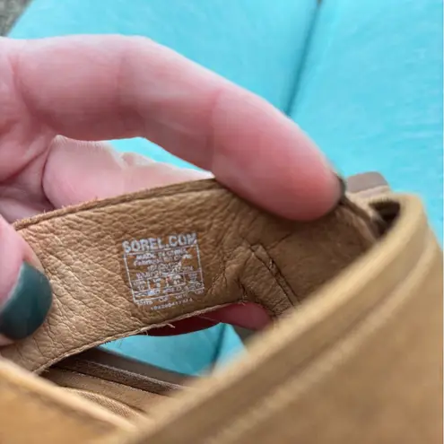 Sorel  Strappy Faux Suede Block Open Toe Sandal Shoes