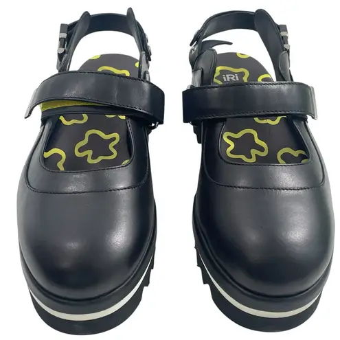 NIB iRi NYC DAANY Black Leather Open Back Sandal Women’s Size US 11 EU 41