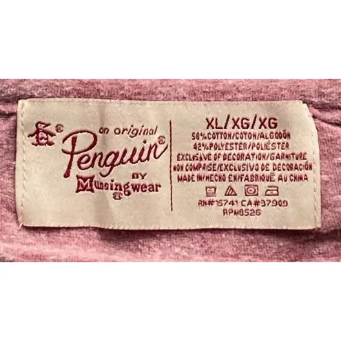 PENGUIN by MUNSINGWEAR Heathered Pink Long Sleeve Casual Top ~ Women's Size XL