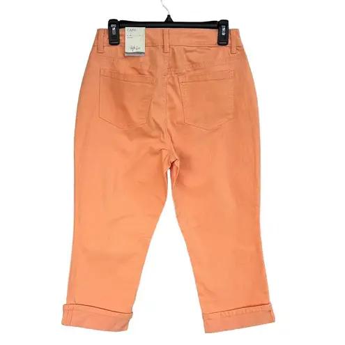 Style & Co  SZ 4 Curvy Jean Capris Cuffed Mid-Rise Stretch Pockets Zip-Fly New