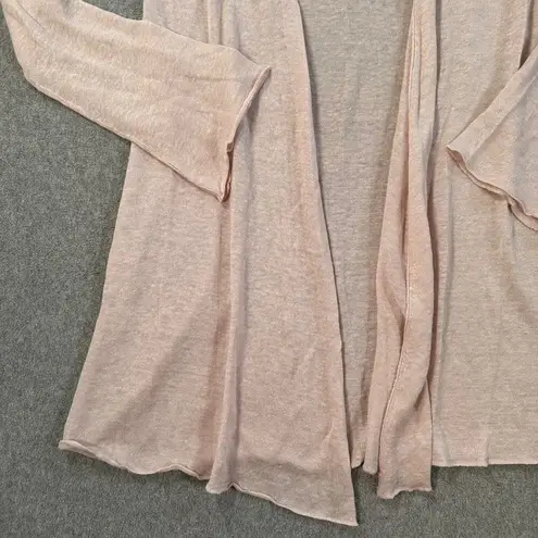Acrobat Open Front Long Cardigan Size XS Pink Knit Linen Long Sleeve