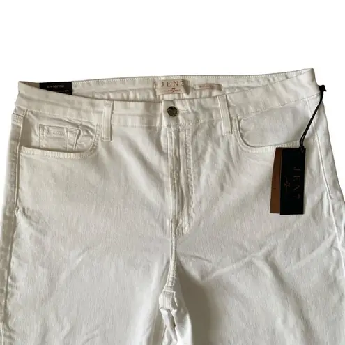 Jen7 by 7 for all mankind women's long white stretch slim bootcut 16 jeans