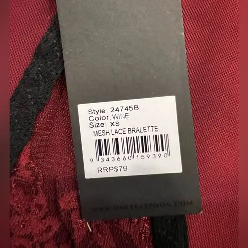 One Teaspoon  Lulu Mesh And Lace Bralette -
Wine Size XS/Size 2 US NWT