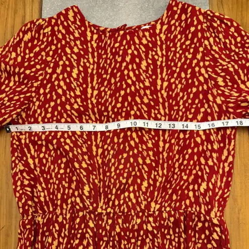 XIX Palms Nairobi Terrace Rust Gold Mini Dress Size Large Red