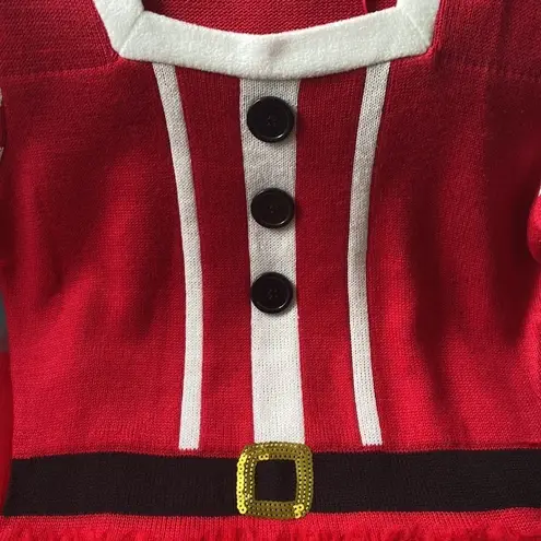 1775 Women’s Santa Baby Mrs Claus Ugly Sweater Knit Dress Size Medium Vintage