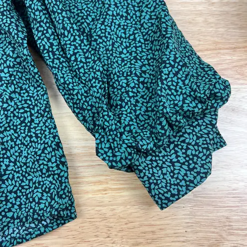 A New Day  Women's Green Printed Bishop Long Sleeve Shirt - Size XS - NWT