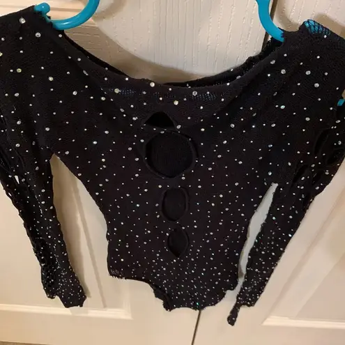 AB 💎 Crystal 💎 Bodysuit OS Black Size undefined