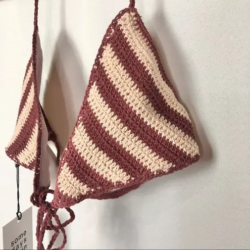 Somedays Lovin NEW REVOLVE ' Miles Crochet Tie Halter Swim Top L