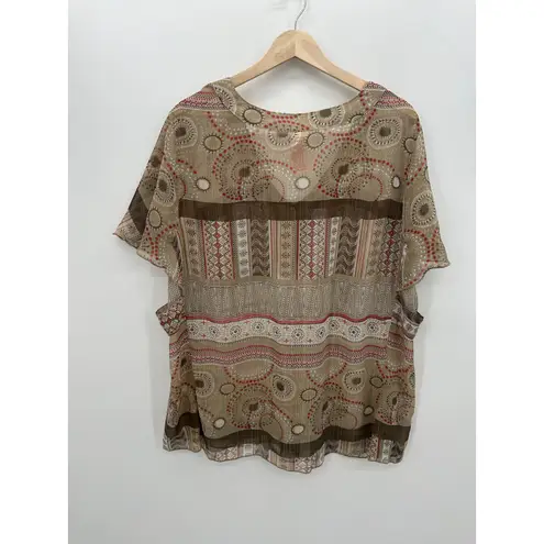 Faded Glory Sheer Babydoll Y2K Top Size 3X Fairy Retro Blouse Casual Artsy Unique Shirt