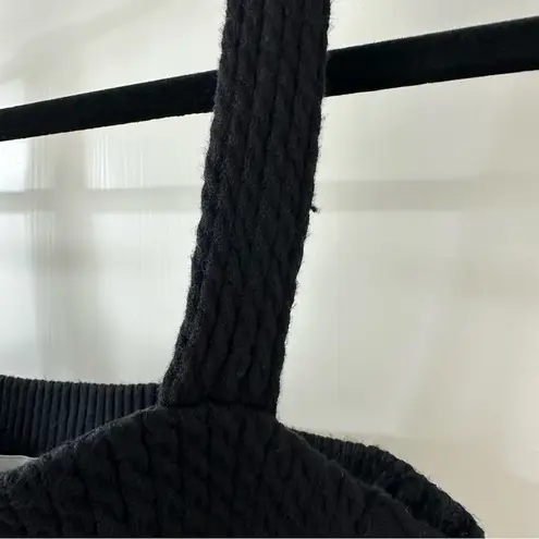 We Wore What Danielle Bernstein x Black Cable Knit Corset Top, Size S