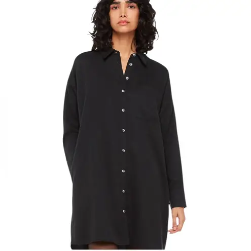 Whistles Black Helena Relaxed Shirt Dress Size 8