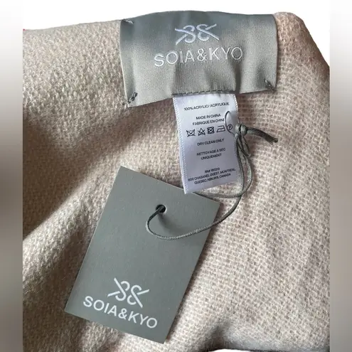 SOIA & KYO NEW Blush Pink White Fringe Woven Scarf Wrap Shawl Cardigan Scarfigan