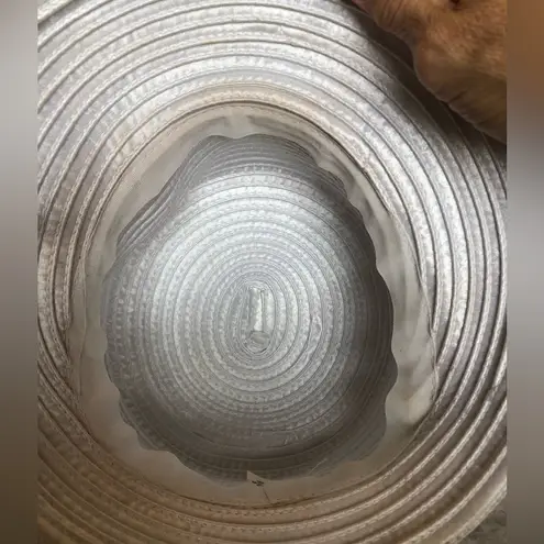 VTG Satin Braided Bucket Hat with Elegant Cascading Rhinestones White Silver 80s