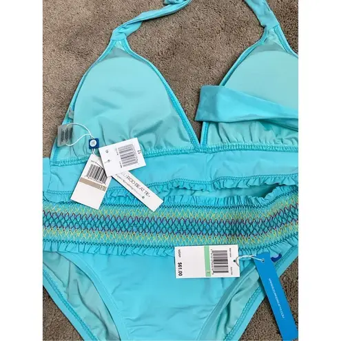 Bleu Rod Beattie New. aqua smocked bikini. 12/8. Retails $169